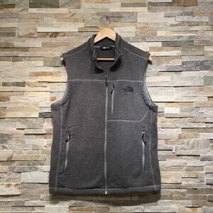 The North Face Men’s L Fleece Vest | Gray Knit, Zip Pockets Fall Layering Staple